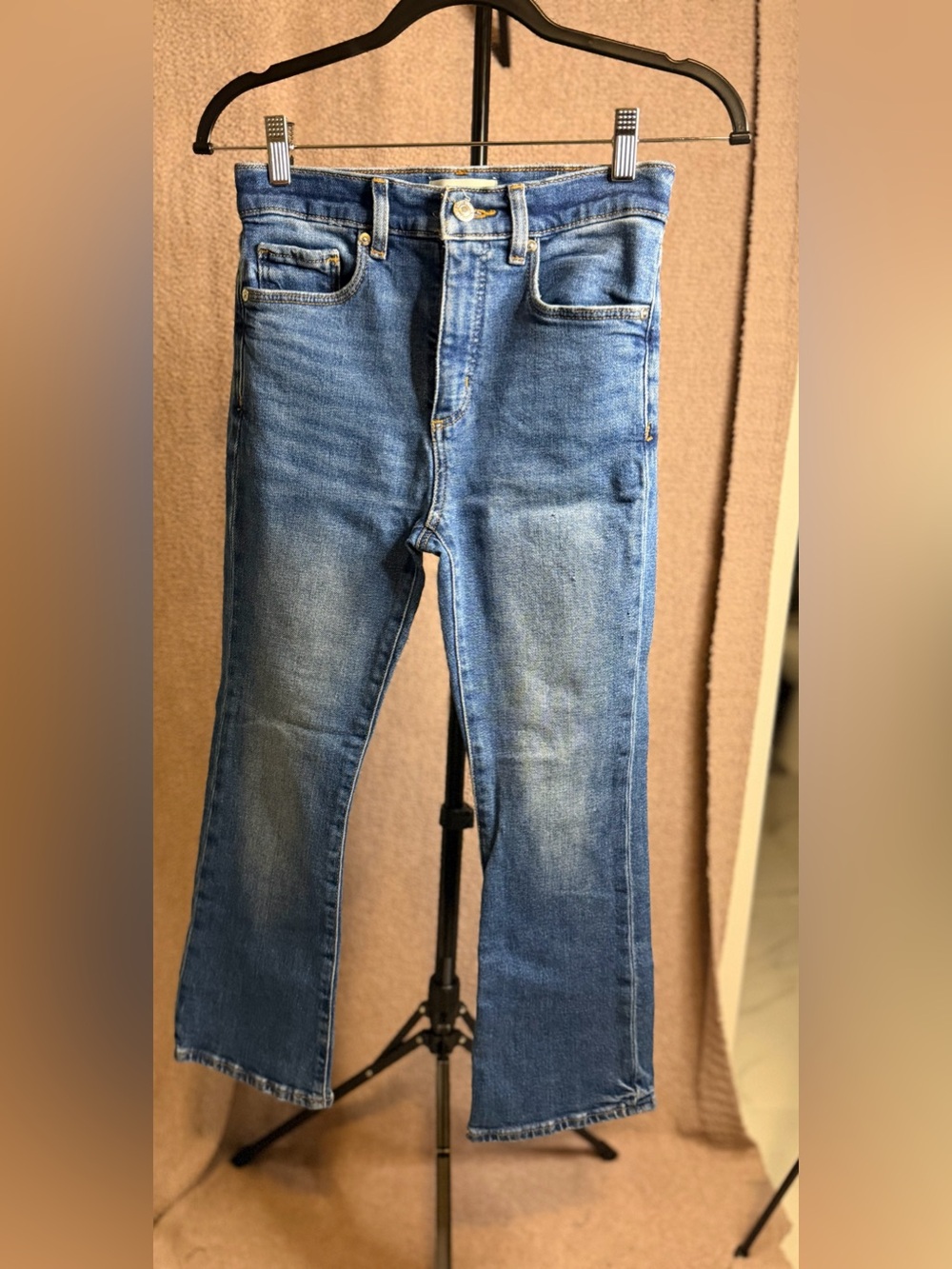 LOFT Straight Leg Jeans Size 25 Medium Wash High Rise Classic Denim